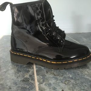 Black Patent Leather Doc Marten Women’s Boots